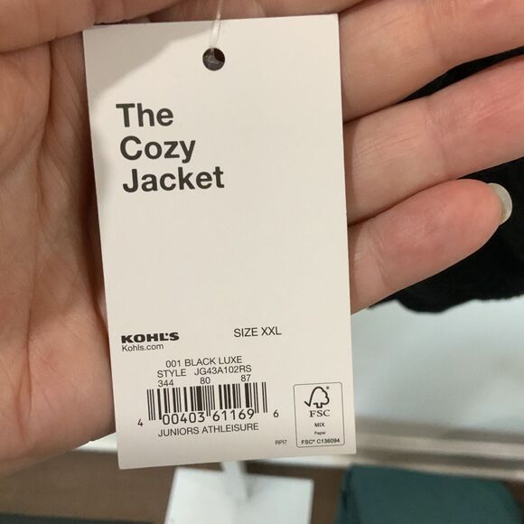 NWT!! Teddy Bear Zip Up Coat in Black XXL - Picture 4 of 9